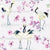 Japanese Cranes with pink blossom Image