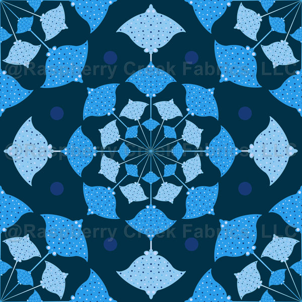 Spotted Eagle ray geometry | Sky blue color palette - Raspberry Creek ...