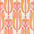 Pastel Pink Mustard Yellow and Cream Art Deco Tulips Line Art Floral Wallpaper Image