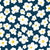 Wonky Daisies Ditsy Pattern White daisies with yellow centers on a navy blue background Whimsical hand drawn asymmetrical white flowers Image