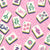 Scattered Preppy Mahjong Tiles in Pink Image