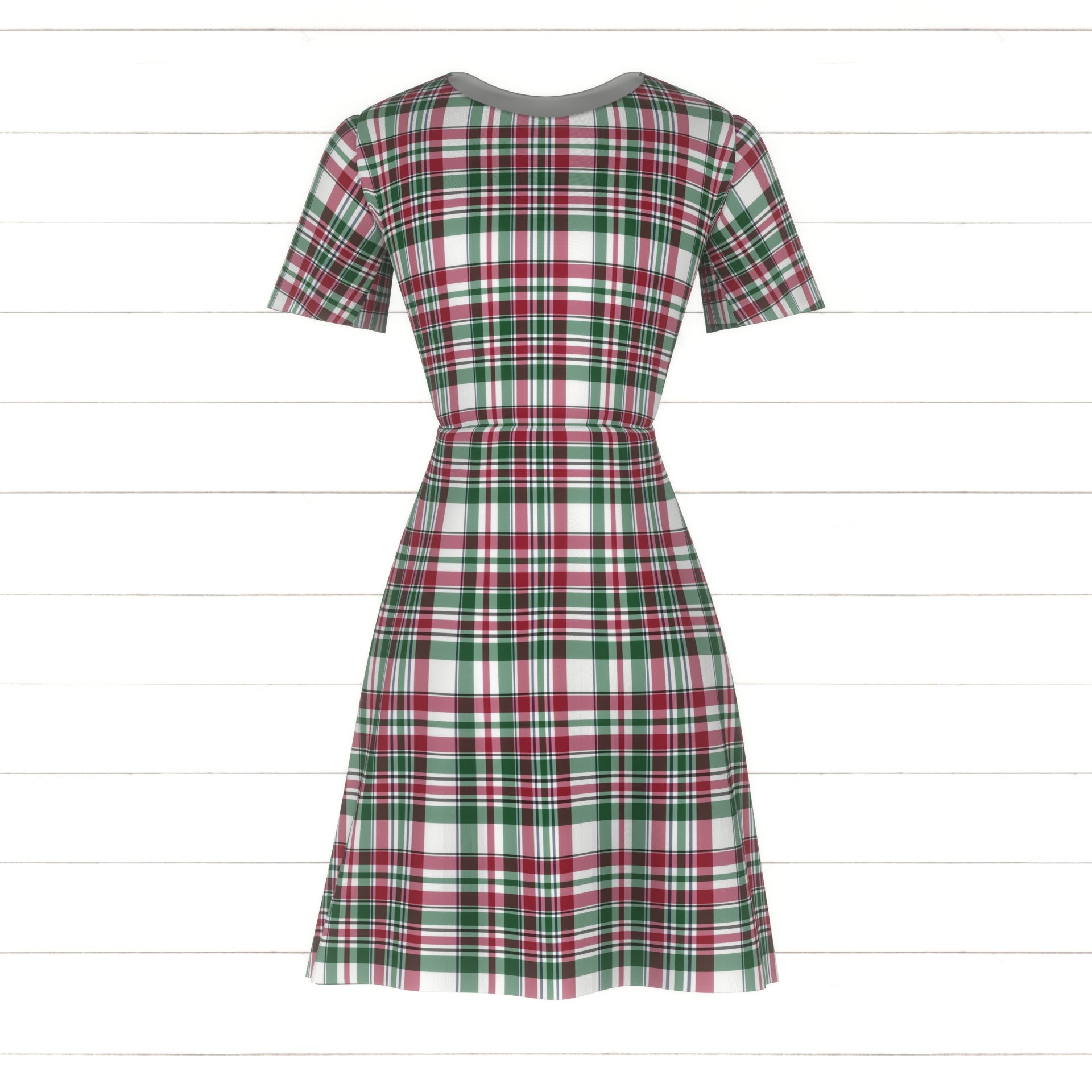 Plaid in red, green and white Fabric, Raspberry Creek Fabrics