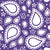 Playful Paisley Bandana White on Grape Purple Image