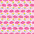 Raindrop-shaped Pink Umbrellas and Yellow Flowers in Stripes Creating a Lovely Baby Shower Decor Fabric Image