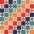 Scandinavian Checkered Florals - Retro Red, coral, teal and navy blue Image