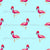 Hot Pink Lawn Flamingos on Light Blue Image