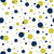 Citrine and Navy Polka Dots- Large Scale Image