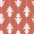 Ikat Oak Leaves Warm White Terracotta Red Stripes Botanical Japandi, Ikat Oak Leaves by Dawn K Designs Image