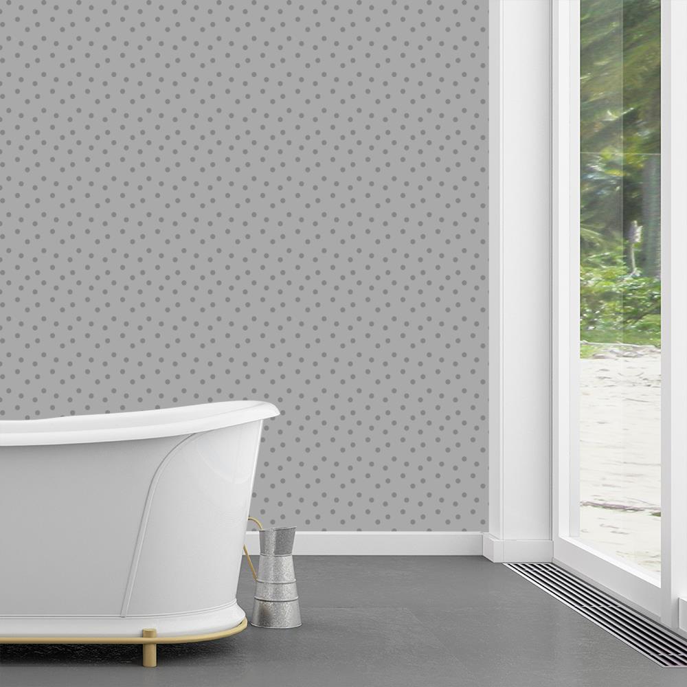 Modern Polka Dots 2 on Light Gray