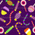 Halloween treats pattern in deep purple background by noonmaz Image