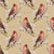 Red Birds, Summer Tanager, Cherry Blossom, Vintage Pattern Image