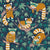 Red panda blending with the foliage // navy background desert sun brown cozy animals fog brown taupe tree branches pine and jade green acer leaves Image