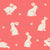 Bunnies Beige and Tomato Red Spring Bunny Cute Rabbits Pink Flowers Image