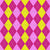 Argyle Pattern, Pink Yellow Baby Pink, White Stitching Image
