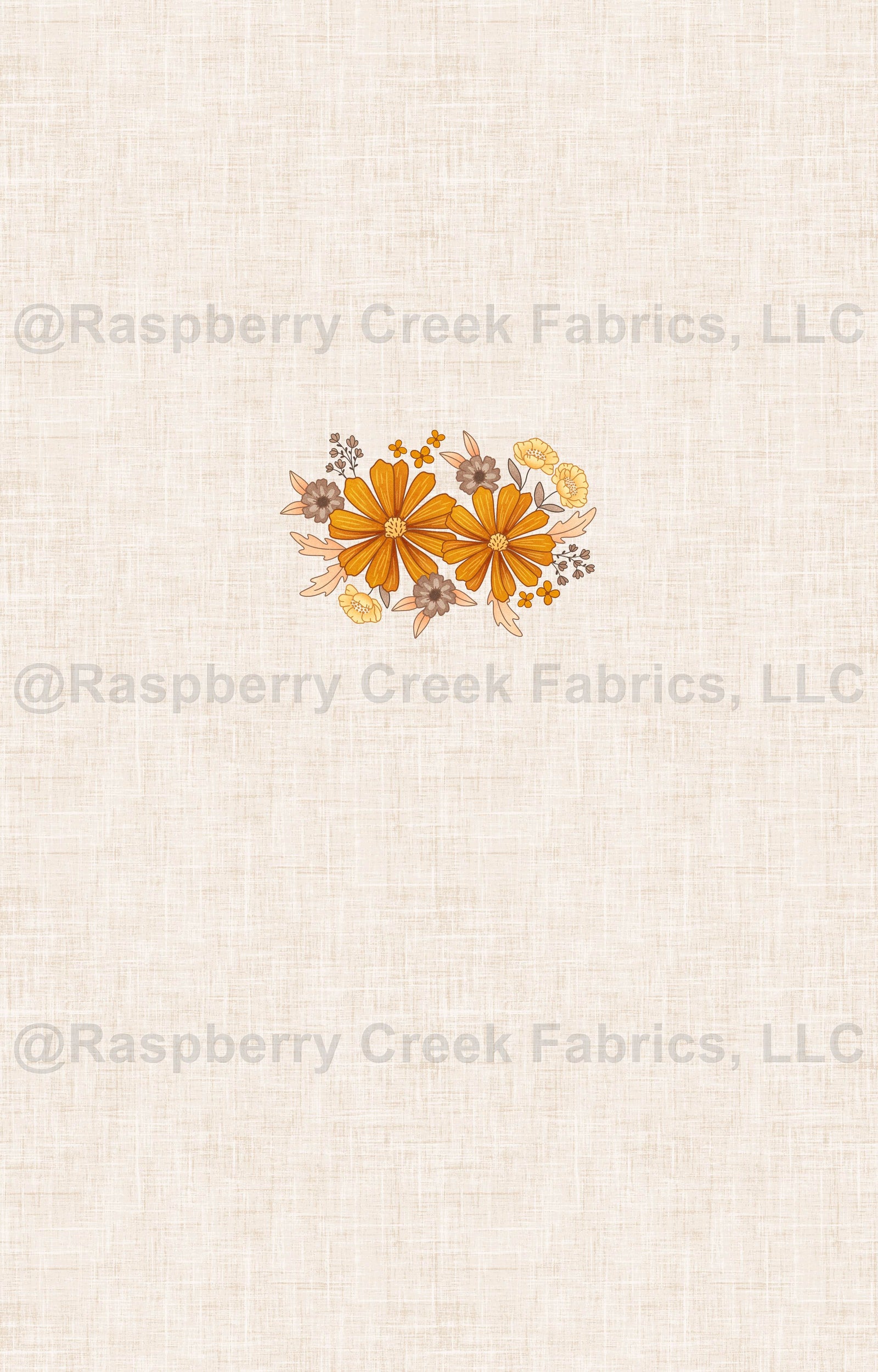 Harvest Floral Bouquet Panel, Paws & Pumpkins by Krystal Winn Design