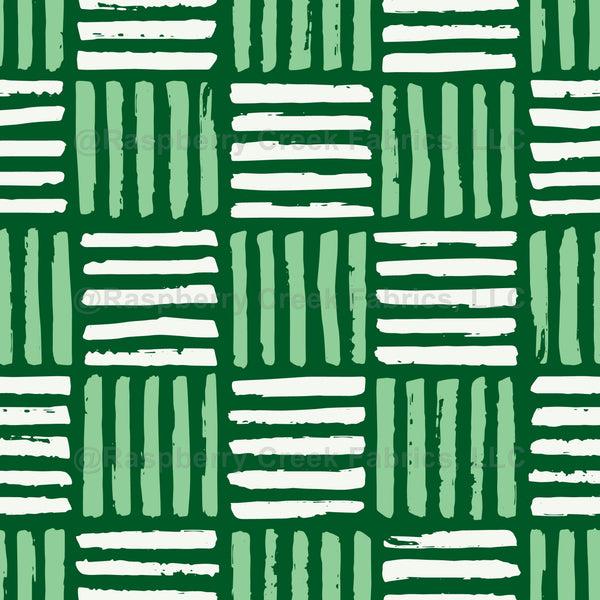 Horizontal and Vertical Striped Checks - Dark Green - Raspberry Creek ...