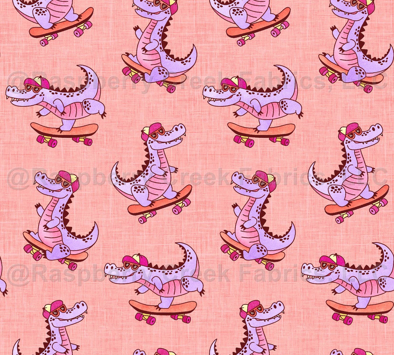 Skate Park Remix Purple Gators on Peach