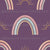 Boho Rainbows With Sunbursts On Purple | Unicorns & Rainbows Collection By JuneyB Design Image