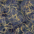 Abstract watercolor indigo and golden background Image