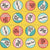 1950s Colorful Non-Directional Soda Bottlecaps on Yellow Image