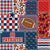Football Patchwork in Patriots Team Colors Red and Navy Image