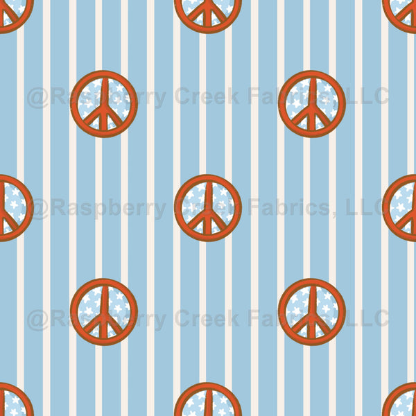 Fourth Of July Peace Signs - Raspberry Creek Fabrics