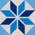 Geometric flower in shades of blue as a Moroccan-inspired tile. Image