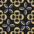 Large gold black white holed dots with yellow stars diagonal art deco style. Understated elegance with ornamental charm. The muted, elegant color palette lends a timeless and refined appearance. For modern interiors, textiles and wallpapers. Image