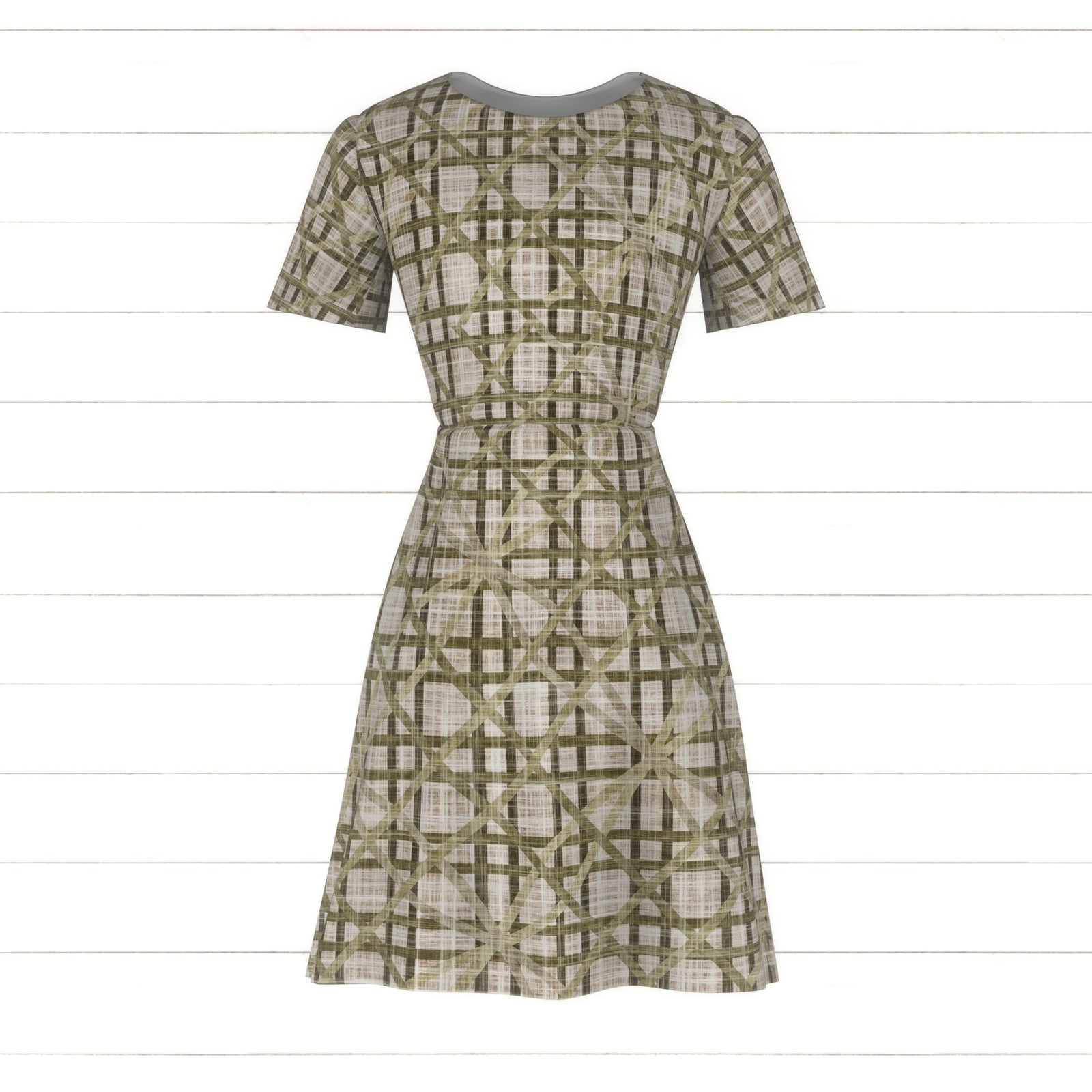 Woven Cane Rattan Lattice in Olive & Natural