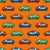 Colorful Toy Pixelated Video Game Cars on Orange Image
