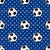 Team Spirit Soccer Balls and Stars on Blue Image
