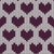 Faux Knitted Wool Hearts Hygge Nordic Warm Grandpa Style Purple on White Image