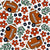Team Spirit Football Floral in Chicago Bears Colors Burnt Orange Navy and White Image