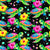 Tropical Rainbow Sea Turtles on Black Image