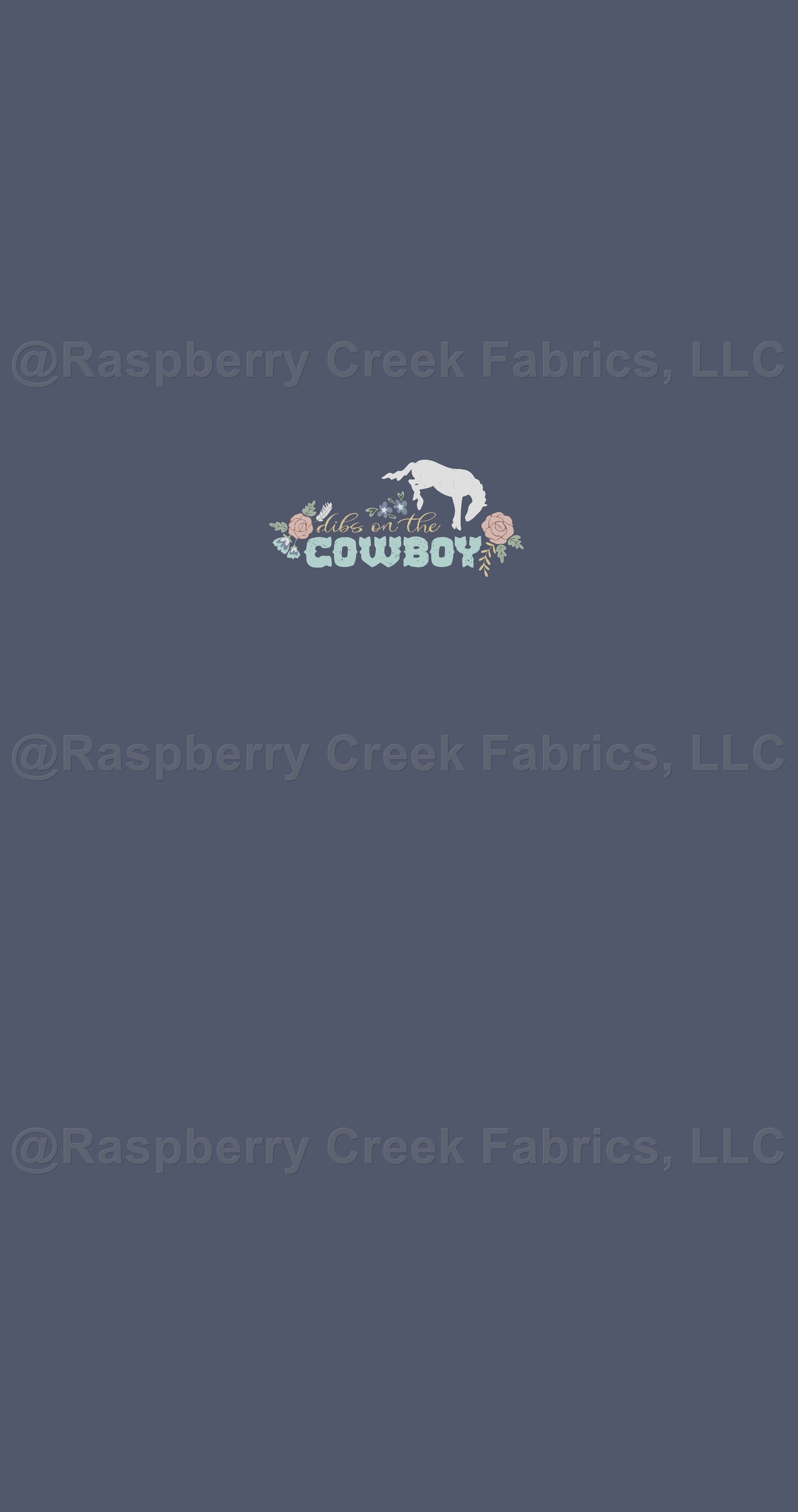 Miss Ava's Panel- Dibs on the Cowboy Fabric, Raspberry Creek Fabrics, watermarked