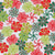 A Christmas pattern of tangle-style art flowers of red, greens, and Platinum white that look like Christmas candies scattered across a platinum background. Image