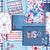 Patchwork, stitches, denim, USA, girls, women, bloom in the USA, floral, summer, red, white, blue, 4th of July Image