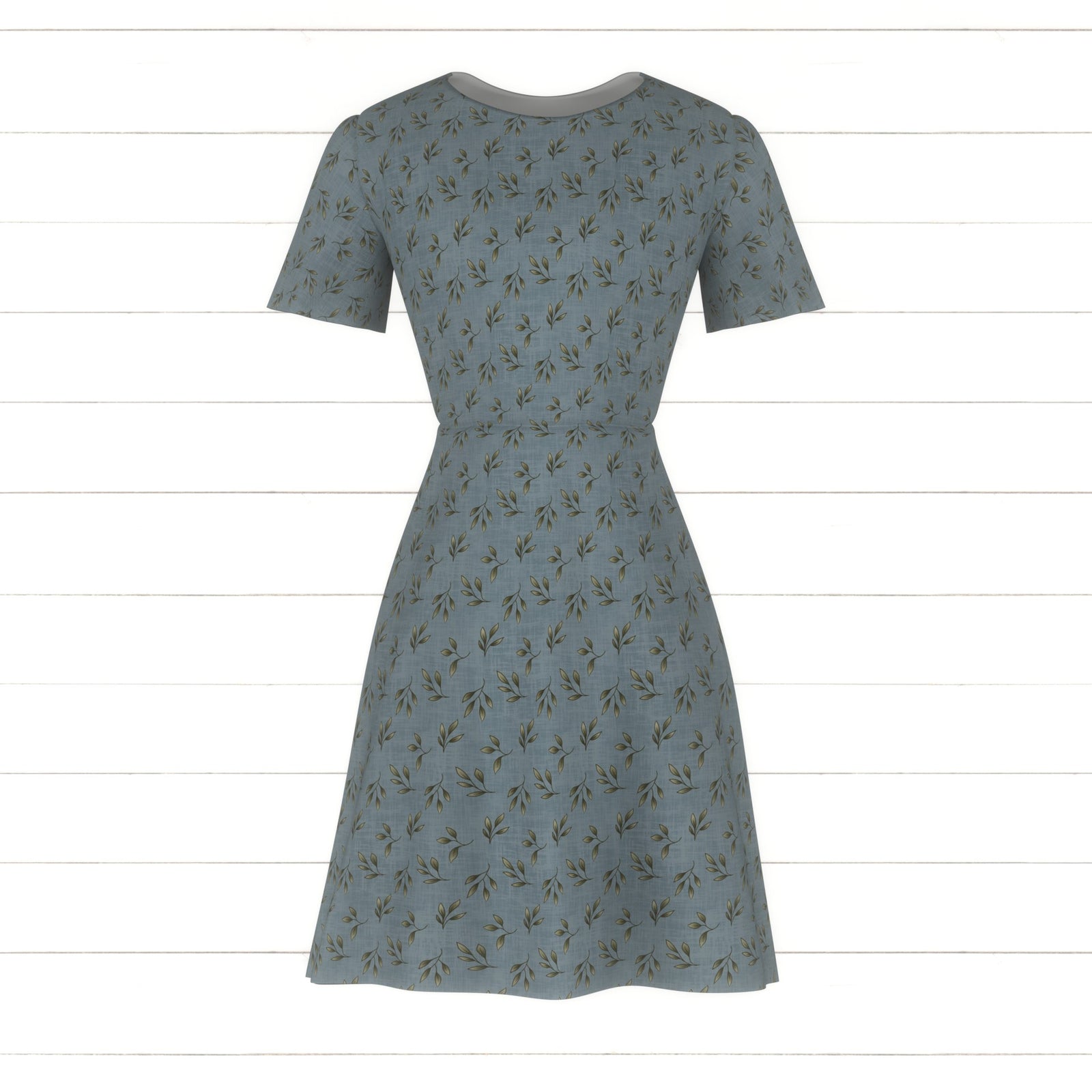 Ponies & Peonies- Leaf Blue