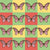 Pop Art Butterflies on Green Yellow and Red Image