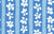 Hand Drawn Flowers Stripes Dark Blue, Light Blue and White Image