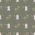 Watercolor Steer Skulls & Horseshoes on Olive Green Linen – Rustic Western Design - Desert Cowboy Image