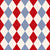 Argyle Pattern, White Red Blue, Orange Stitching Image