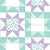 Floral Quilt Stars Seafoam Blue Green, Purple And White Version 1 Image