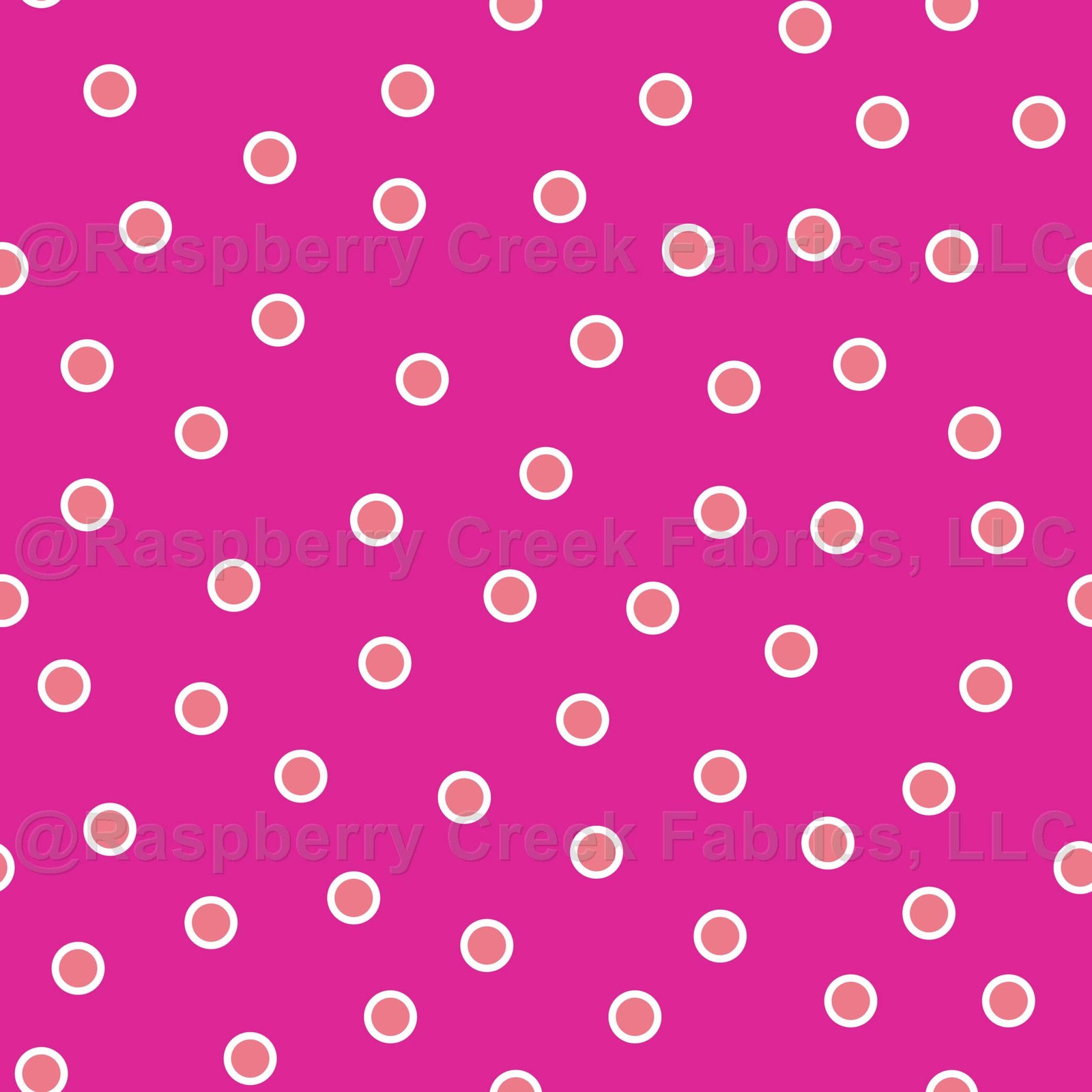 Double Dots- Salmon Pink on Bright Pink