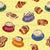 Coffee Time with coffee mugs, latte art and pastries on a butter yellow background - Coffee Time Collection Image