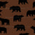 Chocolate Brown Bear Fabric, Deep brown color, home decor apparel, black bear lover fabric, Wild Animals Collection Image