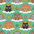 Grumpy Cats in Rainbow Clouds in Green Image