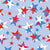 Patriotic Stacked Red, White and Blue Stars Scattered on a Sky Blue Background Image