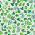 Aspen, Birch, Weeping Willow, Maple, and Mountain Ash Leaves and Branches in Spring Greens Scattered on a Soft Green Background Image