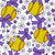 Softball Daisy Floral with Bows and Stars in Purple Image
